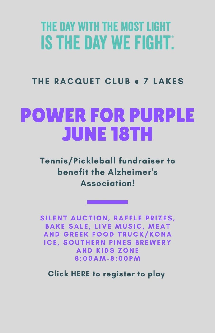 Power for Purple Tennis/Pickleball
